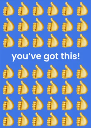 Thumbs up pattern encouragement greeting card template
