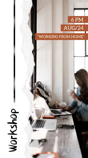 A Woman Sitting At A Desk Working On A Laptop Paper Story Template