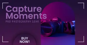 Purple photography gear facebook ad template