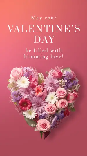 flowers bouquet Valentine’s greetings Love Template