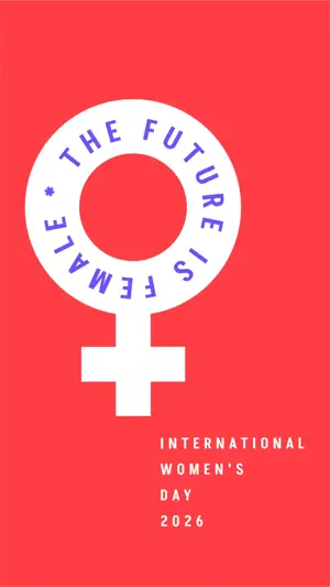 red female symbol Women’s Day Template
