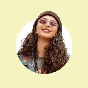 A Woman in a white circle in green background Magic Profile Pics Template