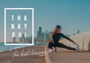 A Woman Doing sport Plank Thank You Template