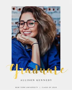A Photo Of A Woman Wearing Glasses And Smiling Graduation Template