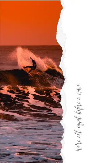 A Man Riding A Wave On Top Of A Surfboard Torn Paper Template