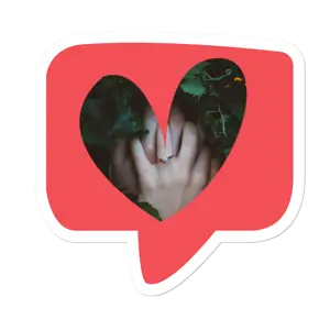 Valentine’s Day love message heart sticker