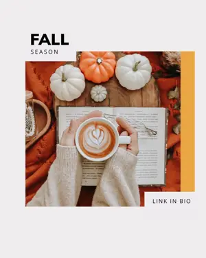 A Person Holding A Cup Of Coffee While Reading A Book Fall Post Template