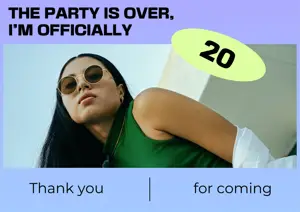 A Photo Of A Woman With A Mask And The Words 20 Thank You For Coming Thank You Template