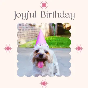 Joyful Birthday vintage rose Instagram Post template