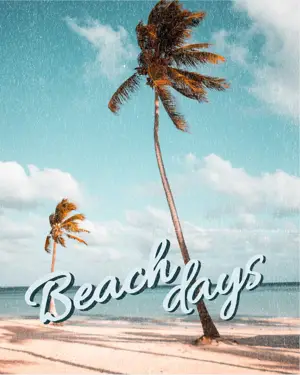 Tropical beach retro summer template 