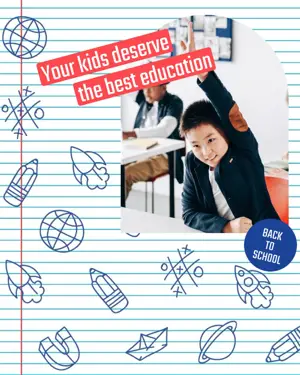 Notebook doodles back to school Instagram post template