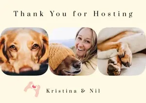 A Collage Of Photos Of A Woman And Her Dog Thank You Template