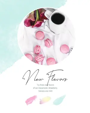 A Cup Of Coffee And Some Pink Macaroons Foodie Template