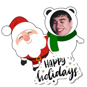 A Christmas Card With A Picture Of A Smiling Santa Claus Christmas Stickers Template