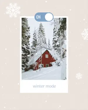 A Red House In The Snow Winter Wonderland Template