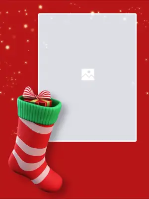3D Christmas sock photo card Instagram post template