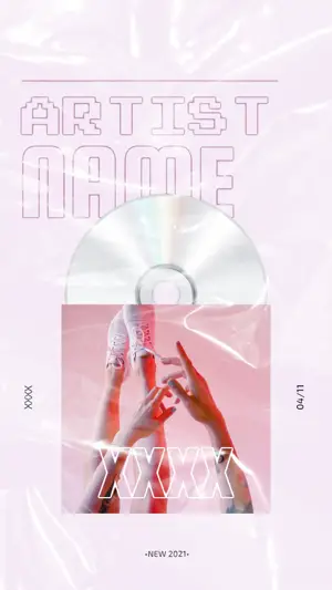 A Poster With A Person Holding A Cd Nylon Story Template