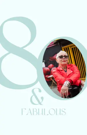 birthday 80 & fabulous light green with a picture minimalistic birthday story template 