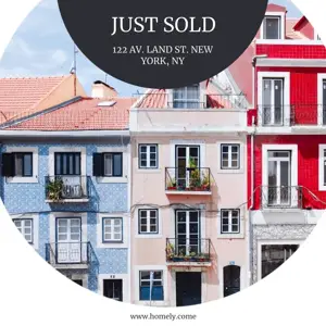 A Picture Of A Building With The Words Just Sold On It Real Estate Template