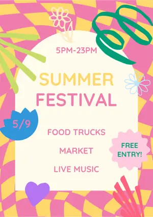 summer festival Textured Opening Hours Poster