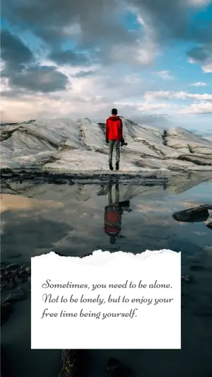 A Man In A Red Jacket Is Standing On A Rock Torn Paper Template