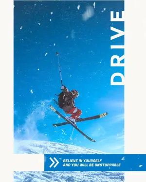 A Man Flying Through The Air While Riding Skis Sports Template