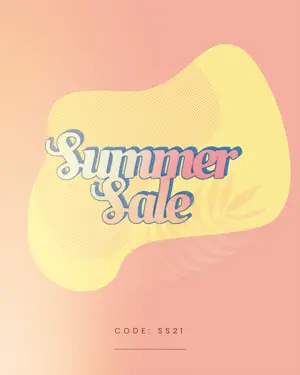 Summer sale retro orange typography template 