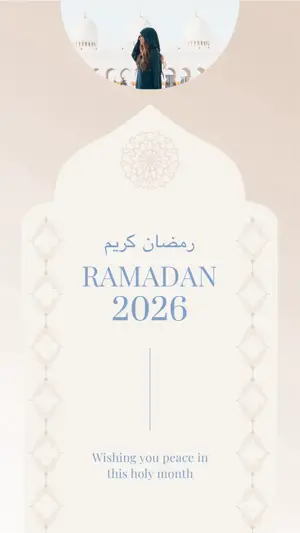 bright minimalist Ramadan kareem holiday greeting instagram story template