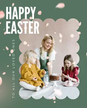 Happy Easter greeting card template 
