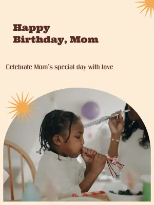 Celebrate Mom's special day with love sunny garden party Portrait template