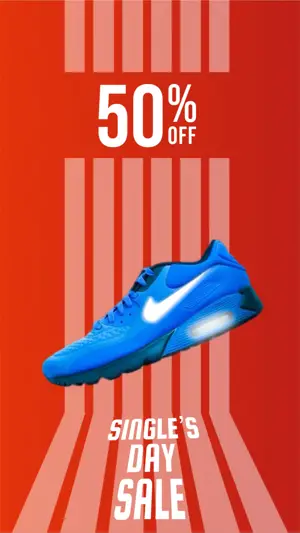 red single’s day shoes product sale Instagram story template 