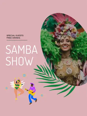 A Poster With A Woman In A Costume And A Man In A Costume By Flavia Blois Carnival Template