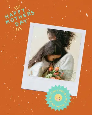 Mom and child Mother's Day greeting card photo template