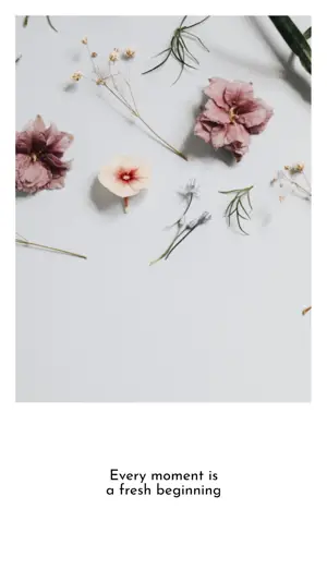 A White Card With Pink Flowers On It Simple Story Template
