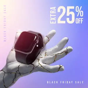 Gradient Black Friday watch product sale Instagram story template 