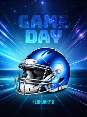 Super Bowl game blue gradient Instagram post template