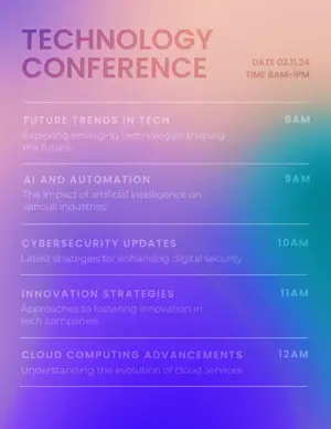 Gradient technology conference schedule agenda template 