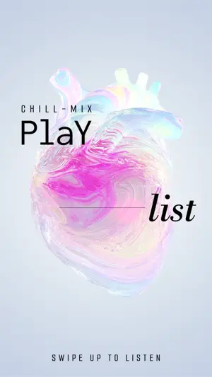 Gradient 3d heart playlist Instagram story template