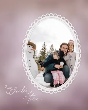 A family photo in the snow Winter Wonderland Template