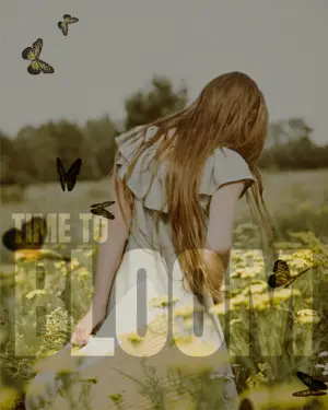 Butterflies effect spring Instagram post template