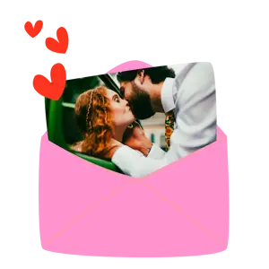 love letter pink with hearts sticker