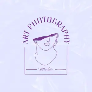 Purple Roman Sculpture Art Business Logo Template