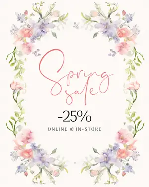 Spring sale romantic floral frame Instagram post template 