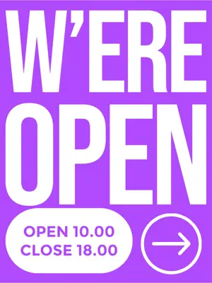 W’ere open Store Sidewalk Sign Design Template