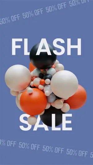 3D balls sale Instagram story template