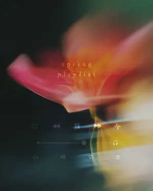 Minimalist spring music playlist Instagram post template