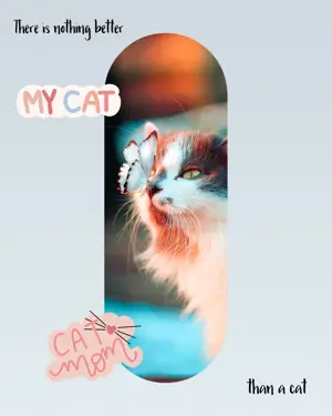 A Picture Of A Cat With A Caption That Says Pets Template