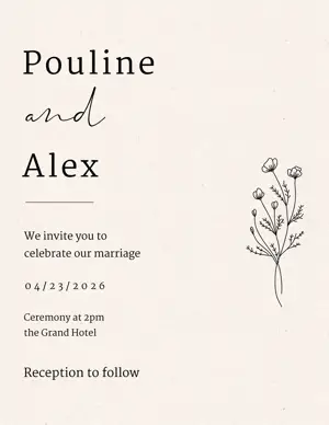A Wedding Card With A Picture Of A Flower Wedding Template