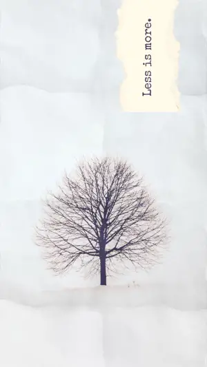 Less Is More. A Picture Of A Tree In The Snow Template