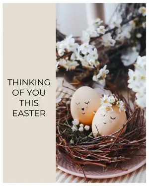 Thinking of you Easter greeting card template